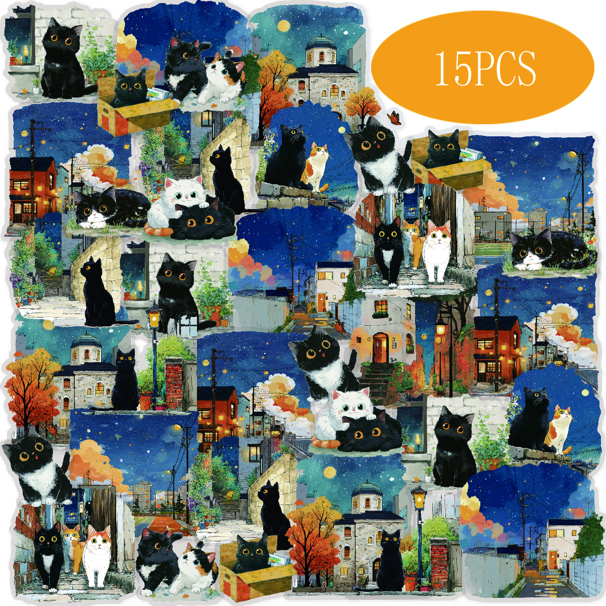 Laptop Accessories Bag - Etori Life Nightwalker 15Pcs Oil Painting