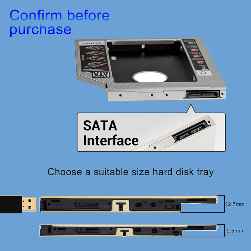 HDD SSD Caddy Adapter SATA 3.0 - Laptop Accessories Holder 리뷰 및 가격
